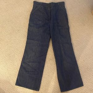 Chic front patch pocket denim jeans, vintage